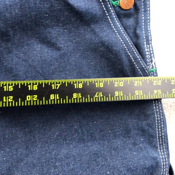 Big Ben Mens Denim Bib Overalls 38x32 Blue 100% Cotton Straight Leg Retro Y2K - Picture 8 of 14